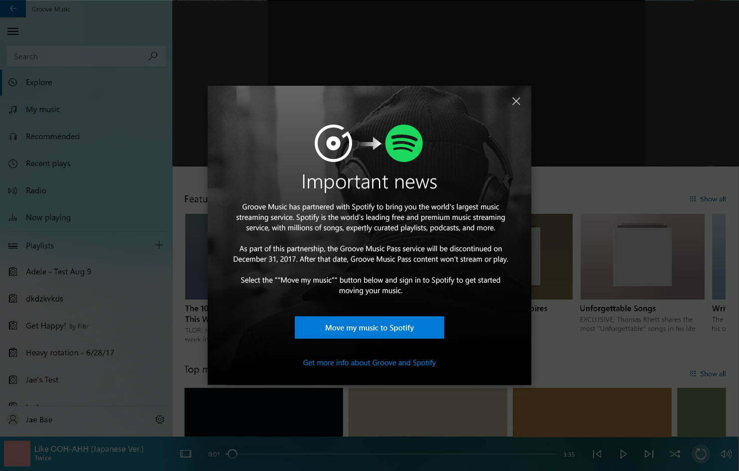 Microsoft ending Groove Music, and that’s ok